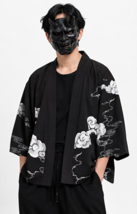 Black Haori Jacket model
