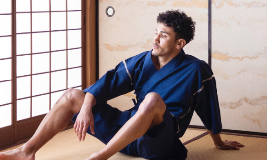 Traditional Red and Black Japanese Happi Jacket